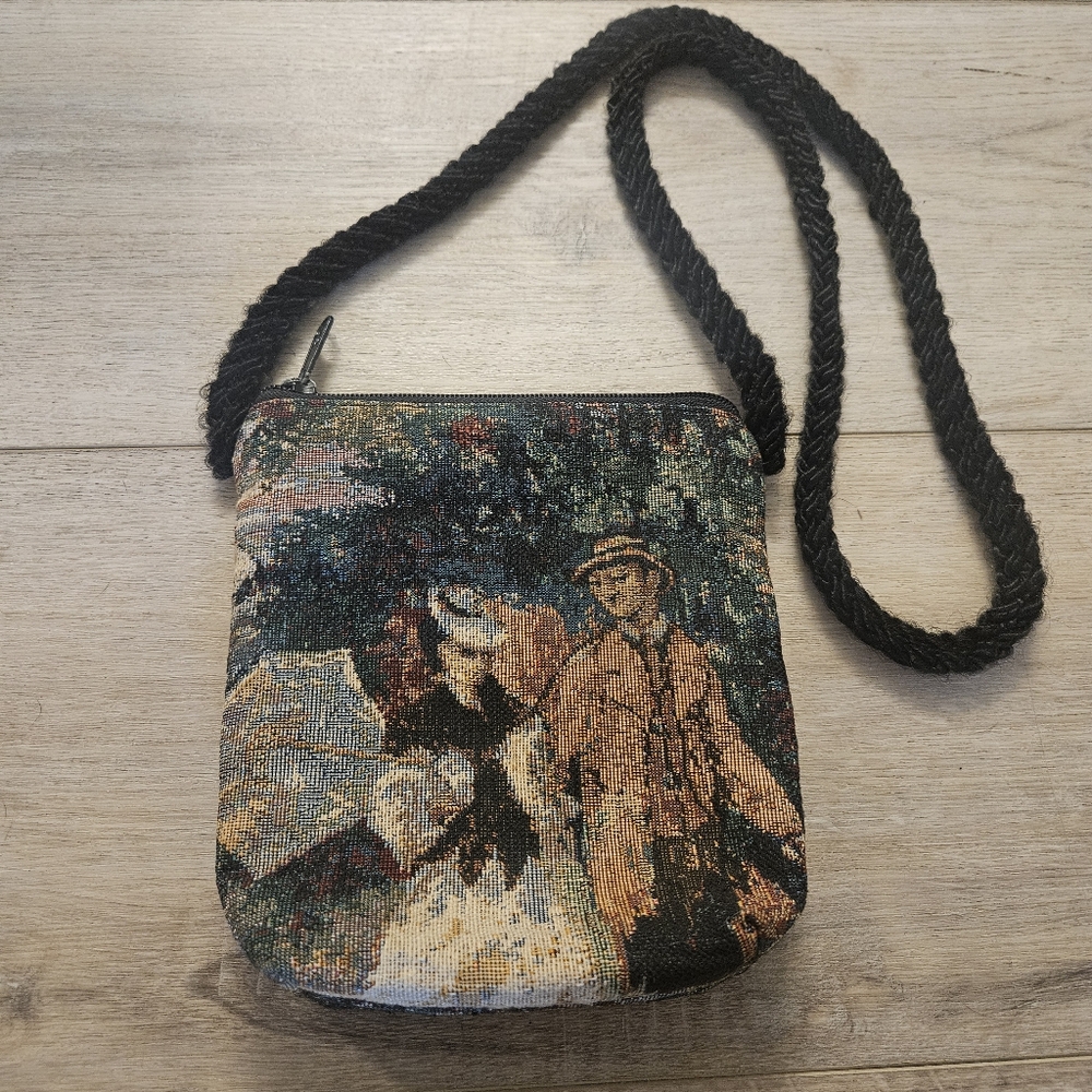 Vintage Tapestry Victorian Boat Small Crossbody Bag